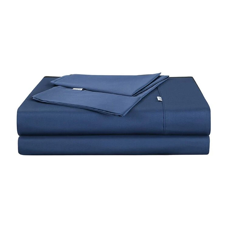 Soren 360 Thread Count Cotton Sateen Sheet Set Chambray 2 Soren 360 Thread Count Cotton Sateen Sheet Set Chambray - Image 2