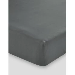 Linen House 300 Thread Count 50cm Fitted Sheet Charcoal