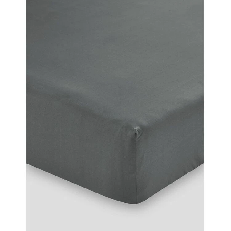 Linen House 300 Thread Count 50cm Fitted Sheet Charcoal 1 Linen House 300 Thread Count 50cm Fitted Sheet Charcoal