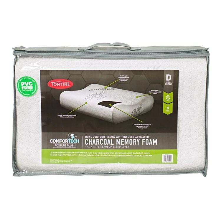 Tontine Comfortech Charcoal Infused Memory Foam Pillow Contour Standard 2 Tontine Comfortech Charcoal Infused Memory Foam Pillow Contour Standard - Image 2