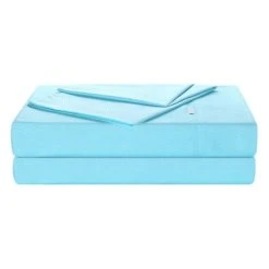 Soren Chevron Embossed Microfibre Sheet Set Aqua