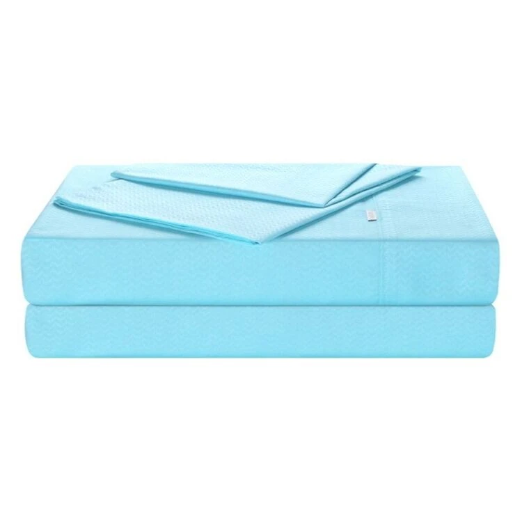 Soren Chevron Embossed Microfibre Sheet Set Aqua 1 Soren Chevron Embossed Microfibre Sheet Set Aqua