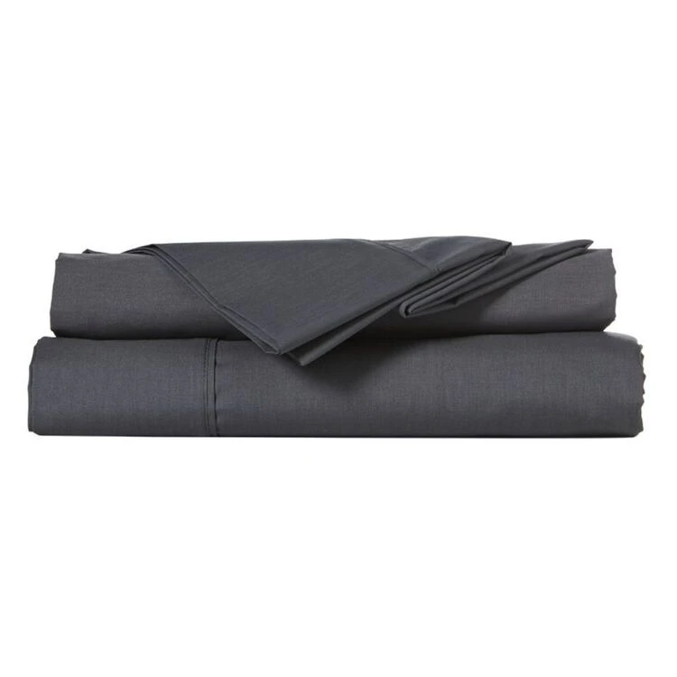 Soren 225 Thread Count Cotton Rich Sheet Set Charcoal 2 Soren 225 Thread Count Cotton Rich Sheet Set Charcoal - Image 2