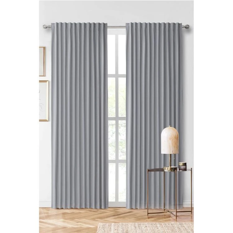 Dri Glo Linen Cotton Blockout Curtain 180x250 Light Grey 180 X 250 Cm 2 Dri Glo Linen Cotton Blockout Curtain 180x250 Light Grey 180 X 250 Cm - Image 2
