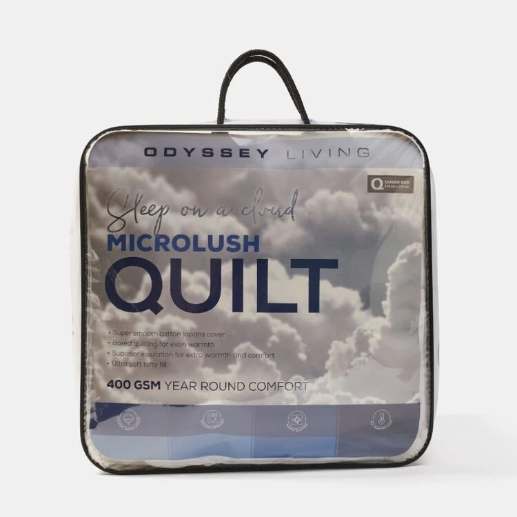 Odyssey Living 400 GSM Microlush Quilt White 1 Odyssey Living 400 GSM Microlush Quilt White