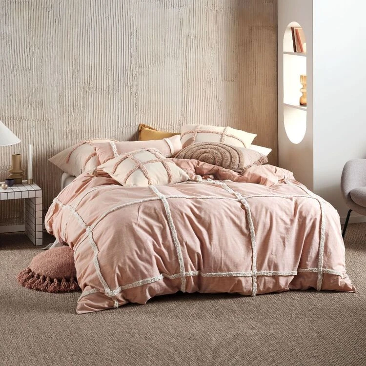 Linen House Lyndon Cotton Quilt Cover Set Brandy 1 Linen House Lyndon Cotton Quilt Cover Set Brandy