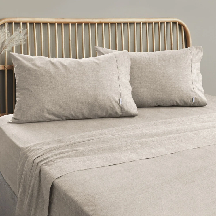 Ardor Embre Linen Look Washed Cotton Sheet Set Grey 1 Ardor Embre Linen Look Washed Cotton Sheet Set Grey