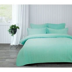 Jayson Brunsdon Homewares Miami Coverlet Set Queen Bed/King Bed Sea Queen
