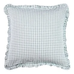 Chyka Home Laze Cotton Check European Pillowcase Pair Green European