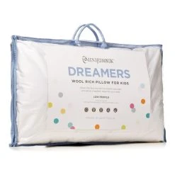Mini Jumbuk MiniJumbuk Dreamers Kids Wool Rich Pillow Low Profile White Standard -Dri-Glo Shop 633968 C 0100 00 2