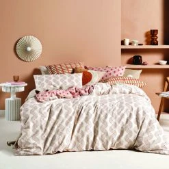 Linen House Aida Quilt Cover Set Coral