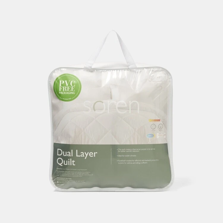 Soren Dual Layer Quilt White 2 Soren Dual Layer Quilt White - Image 2
