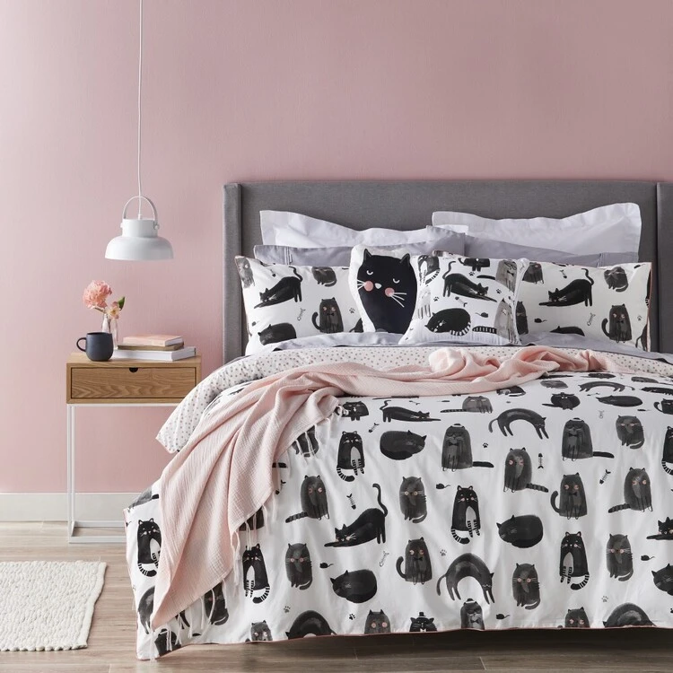 Mozi Moggs 300 Thread Count Quilt Cover Set Multicoloured 1 Mozi Moggs 300 Thread Count Quilt Cover Set Multicoloured