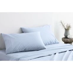Sheridan 300 Thread Count Organic Cotton Sateen Sheet Set Blue