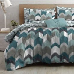 Polo Chevron Cotton Percale Quilt Cover Set King Bed Multicoloured King