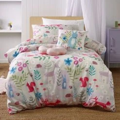 Happy Kids Woodland Park Glow In The Dark Quilt Cover Set Multicoloured