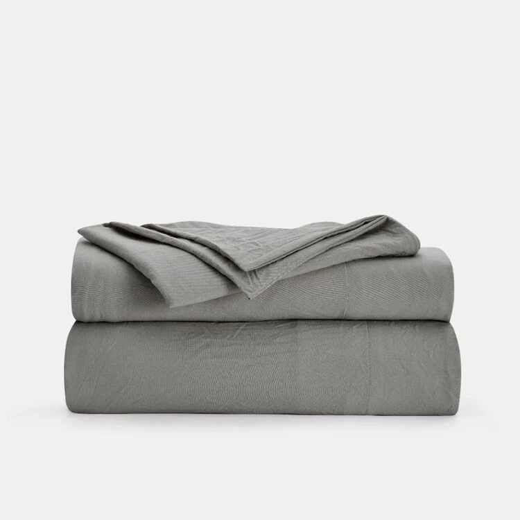 Ardor Vintage Washed Sheet Set Double Bed Charcoal Double 1 Ardor Vintage Washed Sheet Set Double Bed Charcoal Double