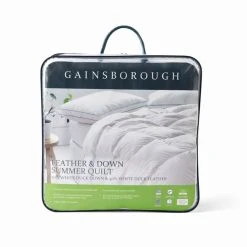 Gainsborough 50/50 White Duck Feather & Down Summer Quilt White