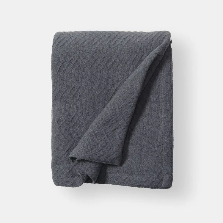 Odyssey Living Esplanade Cotton Blanket Charcoal 2 Odyssey Living Esplanade Cotton Blanket Charcoal - Image 2