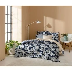 Kas Ariel Quilt Cover Set Navy
