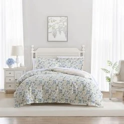 Laura Ashley Meadow Floral Quilt Cover Set Blue