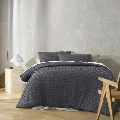 Big Sleep Soft Touch Circle Tufted Quilt Cover Set Charcoal -Dri-Glo Shop BP642440001 charcoal