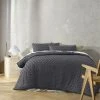 Big Sleep Soft Touch Circle Tufted Quilt Cover Set Charcoal