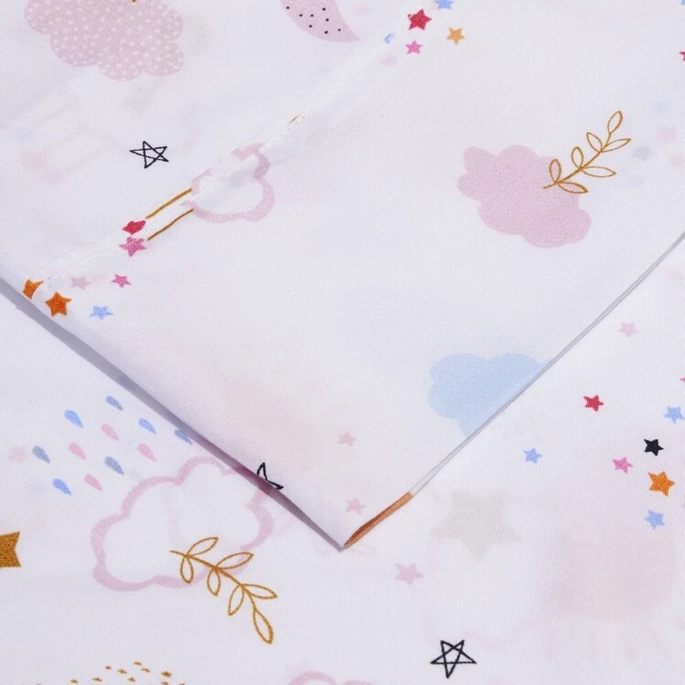 Happy Kids Unicorn Print Microfibre Sheet Set Multicoloured 1 Happy Kids Unicorn Print Microfibre Sheet Set Multicoloured