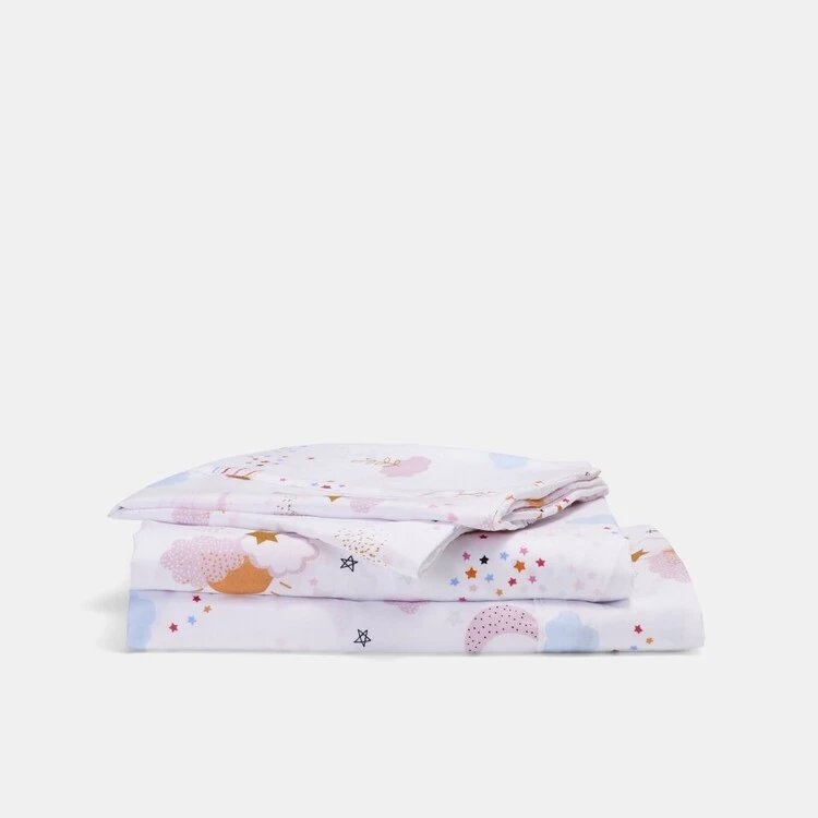 Happy Kids Unicorn Print Microfibre Sheet Set Multicoloured 2 Happy Kids Unicorn Print Microfibre Sheet Set Multicoloured - Image 2