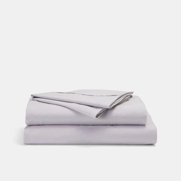 Chyka Home 300 TC Washed Cotton Percale Sheet Set Grey 2 Chyka Home 300 TC Washed Cotton Percale Sheet Set Grey - Image 2