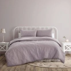 Ardor Charlotte Embossed Quilt Cover Set Mauve