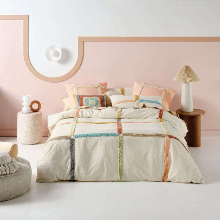 Linen House Arezzo Chenille Quilt Cover Set Multicoloured 1 Linen House Arezzo Chenille Quilt Cover Set Multicoloured