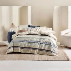 Linen House Withington Cotton Quilt Cover Set Blue