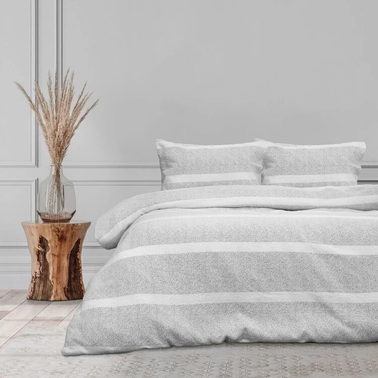 Ardor Liam Chenille Stripe Quilt Cover Set Grey 1 Ardor Liam Chenille Stripe Quilt Cover Set Grey