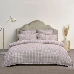 Chyka Home Laze Woven Quilt Cover Set Maroon